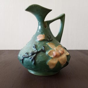 Vintage Roseville Keramik, Magnoliengrün Mid Century Ewer 13-6 1940 6 &quot;Krug, MCM. Sehr selten!