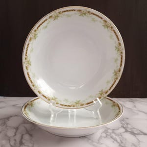 Vintage Soup Bowl Set, Tirschenreuth Bavaria Biltmore 3819 Cereal/Soup Bowl 7 1/2&quot;. MCM. Set of 2. Rare find!