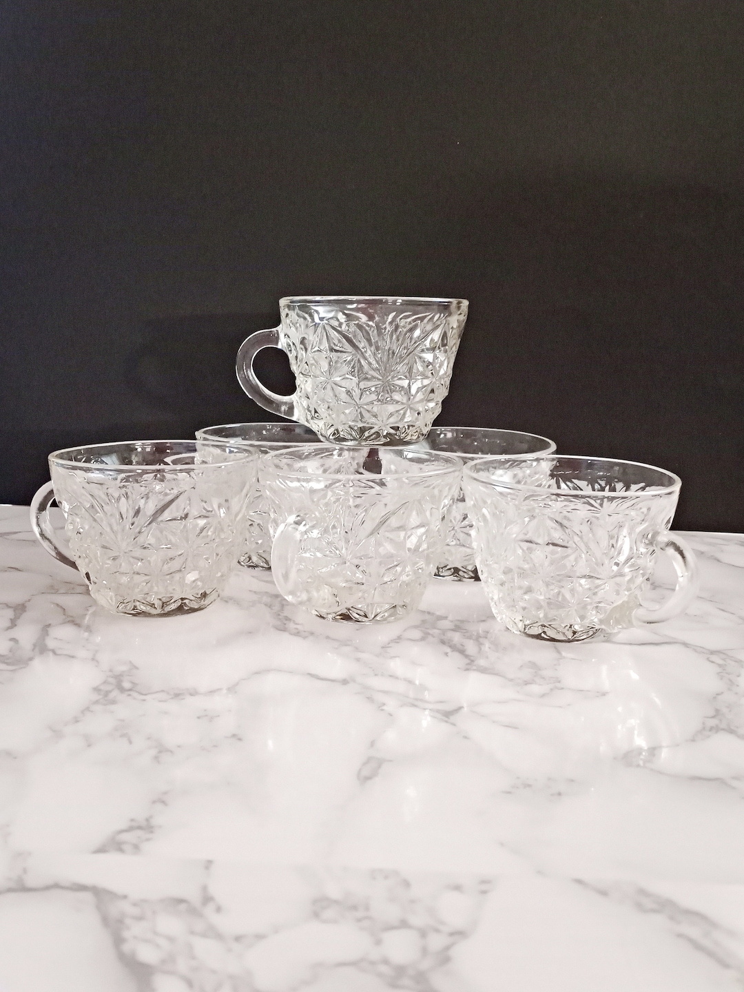 Anchor Hocking Cups, Vintage Arlington Design Punch Bowl Cups. Anchor ...
