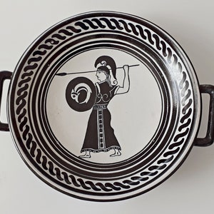 Vintage Italian Deco Warrior Plate: B.A.M.A. Acquapendente MCM Dish