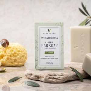 Tea Tree Zeep, 100% Natuurlijke Zeep, Veganistische Zeep, Oude Receptzeep, Palmvrije Zeep, Zeep voor de Gevoelige Huid, Acnezeep, Zachte Zeep