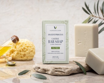 Teebaumseife, 100% Naturseife, Vegane Seife, Seife nach altem Rezept, Seife ohne Palmen, Seife für empfindliche Haut, Akneseife, sanfte Seife