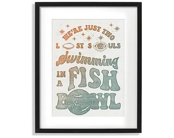 Pink Floyd - Wish You Were Here | Psychedelic Lyric Print