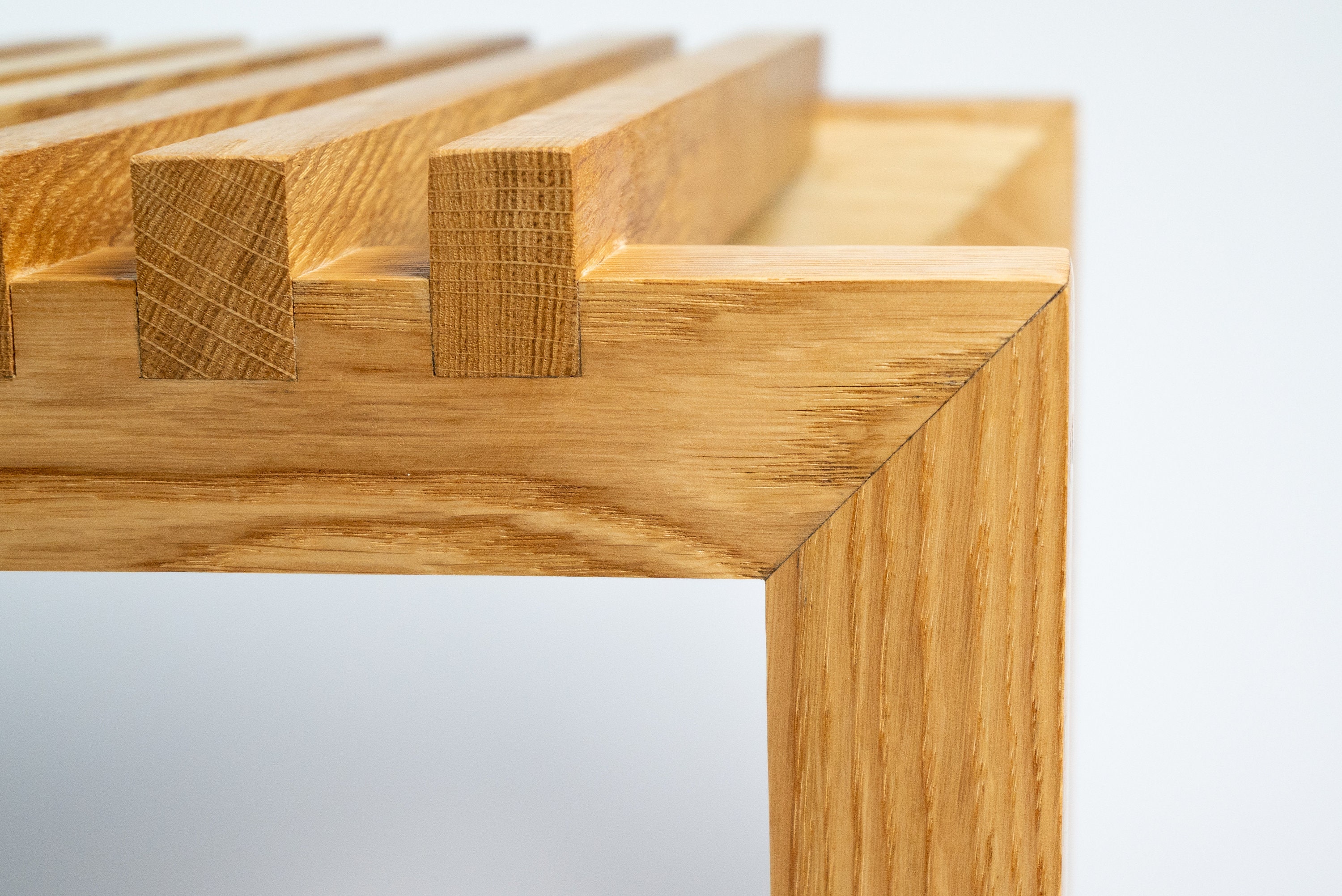 Modern Wooden Bench, Indoor Bench, Solid Natural Oak Bench ...