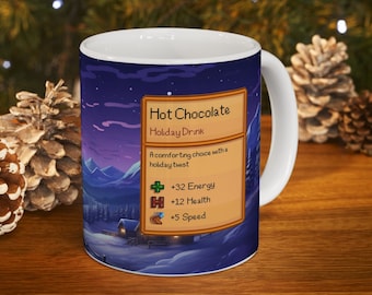 Stardew Valley Hot Chocolate Ceramic Mug, Gamer Gift