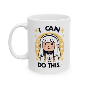 Madeline from Celeste, I Can Do This, Madeline, Animated Character, Celeste Game, Gamer, Gaming Mug, Gamer Gift, 11oz Mug, Motivation