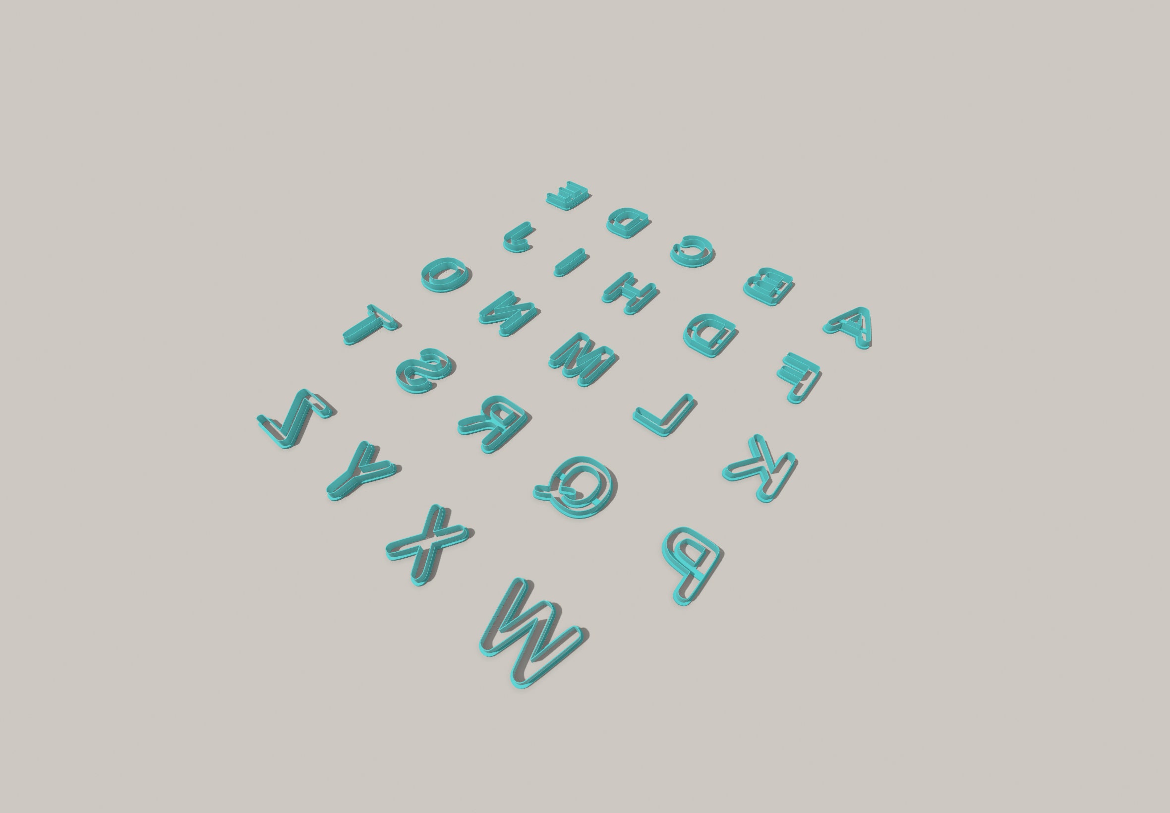 Complete Alphabet Font Printable Cookie Cutter STL File - Etsy