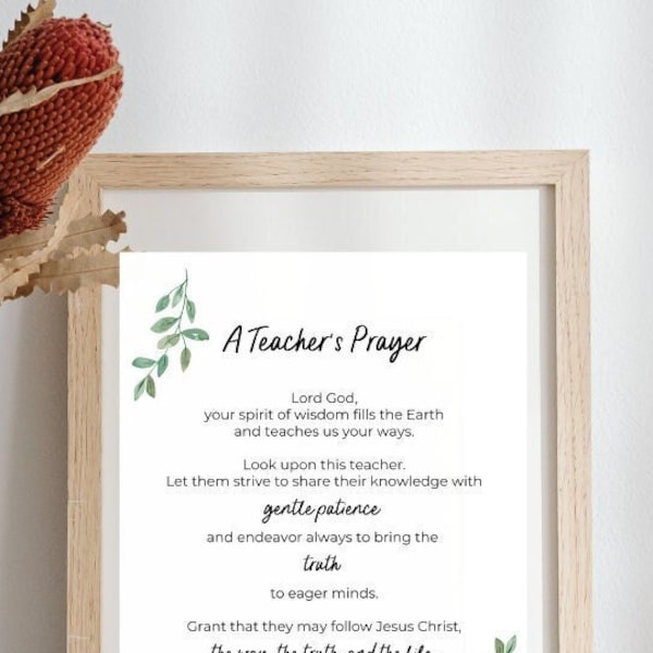 Teacher Prayer Printable - Etsy