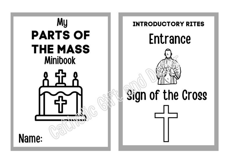 Parts of the Catholic Mass Printable Book Parts of the Catholic Mass