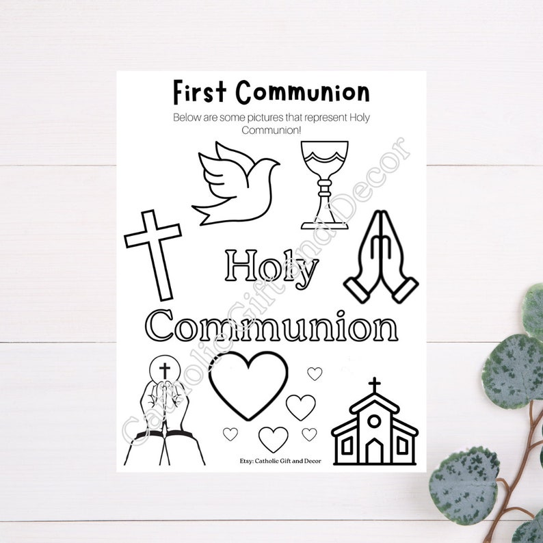 Printable Catholic First Communion Coloring Page 1st Communion