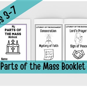 Parts of the Catholic Mass Printable Book | Parts of the Catholic Mass Worksheets|Catholic Mass Activities|Catholic Mass Guide|Order of Mass