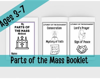 Parts of the Catholic Mass Printable Book | Parts of the Catholic Mass Worksheets|Catholic Mass Activities|Catholic Mass Guide|Order of Mass