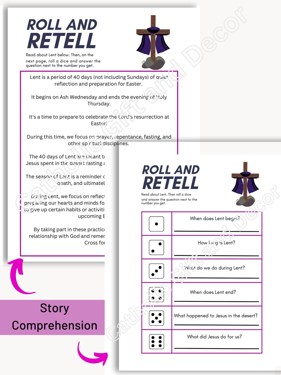 Catholic Lent Activity PDF | Story of Lent | Lent for Kids | Lent ...