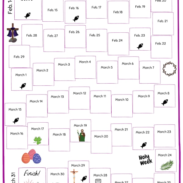 Catholic Lent Calendar PDF | Easter Countdown Calendar for Kids | Lent Calendar for Kids | Lenten Activity | Lent Printable