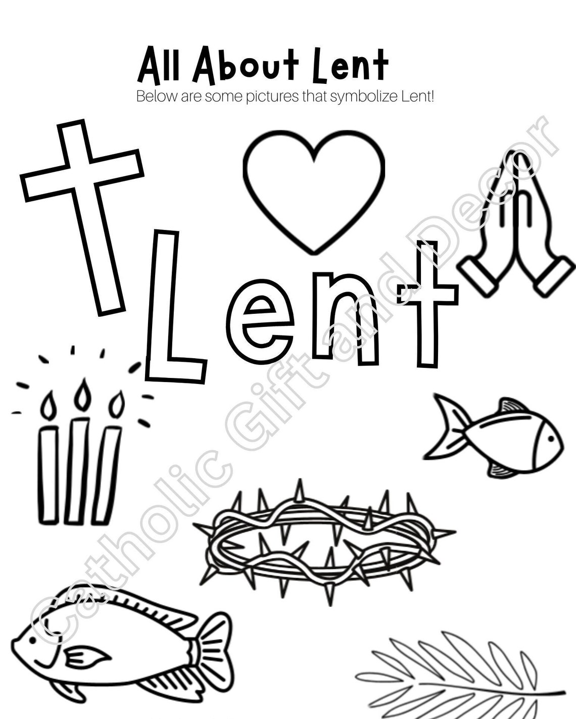 Catholic Lent PDF Lent Coloring Page Lent for Kids Lent Printable Catholic Lent PDF Lent Coloring Page Lent for Kids Lent Printable