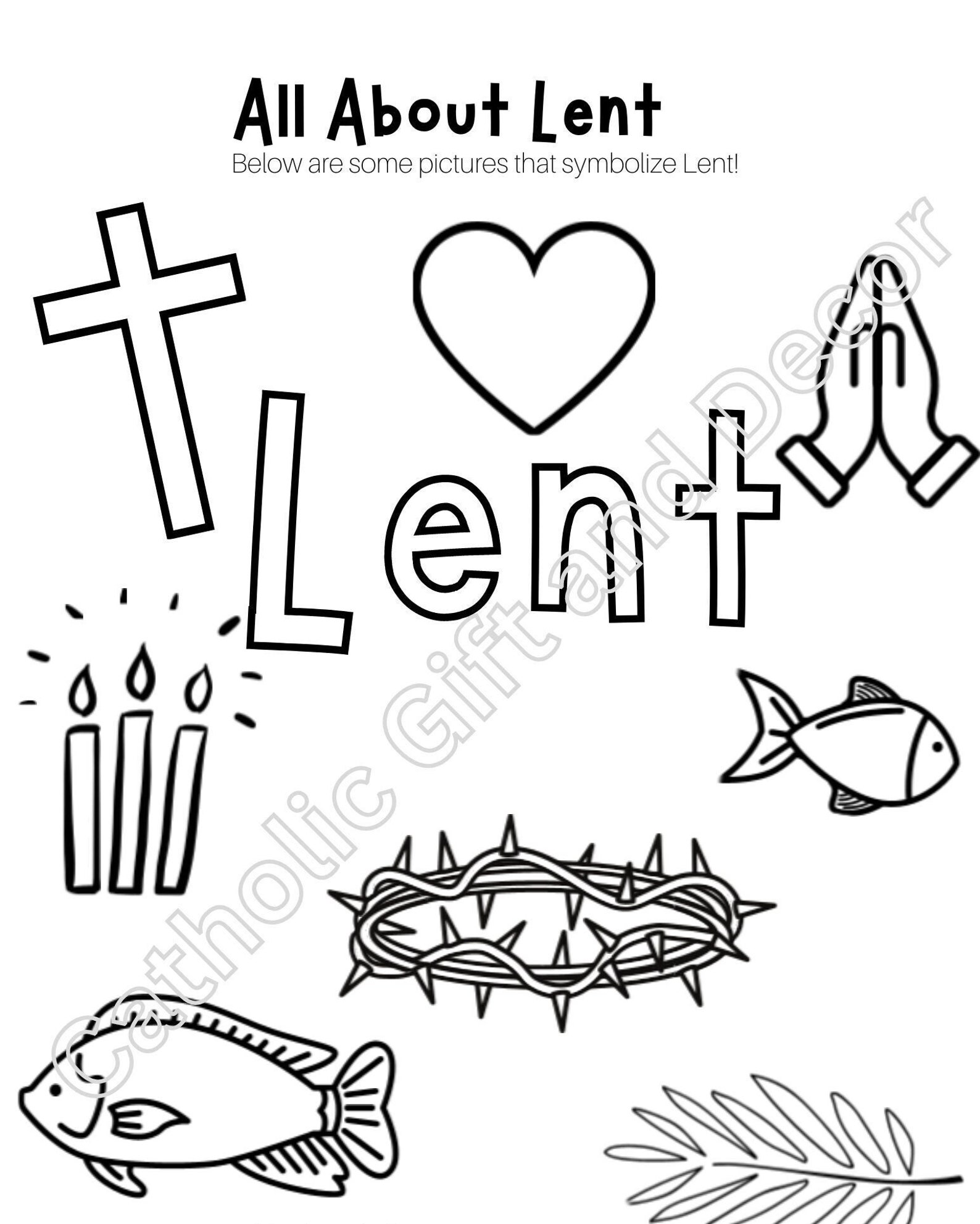 Catholic Lent PDF Lent Coloring Page Lent for Kids Lent Printable Catholic Lent PDF Lent Coloring Page Lent for Kids Lent Printable