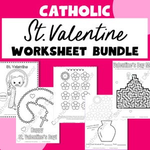Catholic St. Valentine's Worksheets | Valentine's Day Printables | Catholic Valentine | St. Valentine Printables | Valentine's Day Download