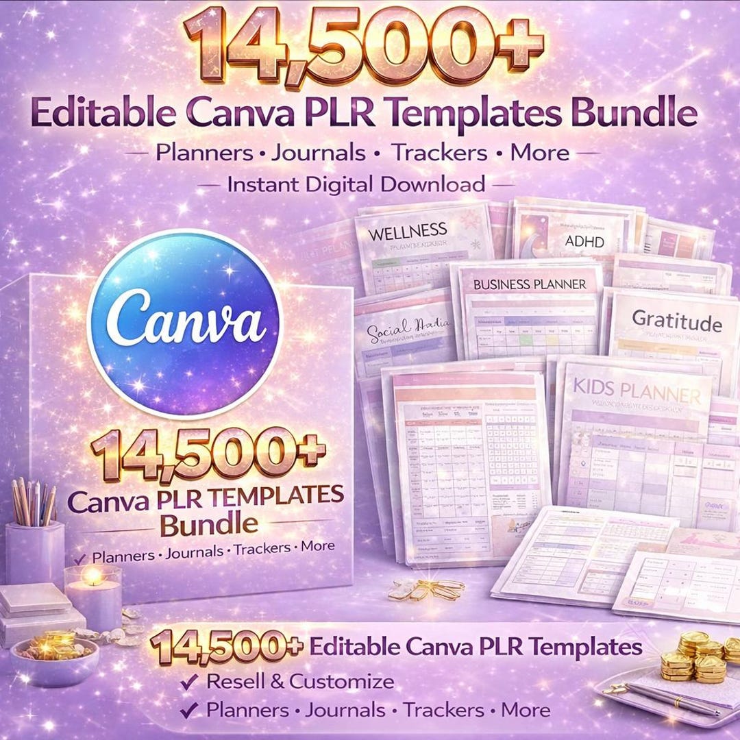 14500 Canva PLR Templates Bundle | Master Resell Rights | Planners ...
