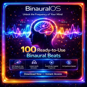 Batidas Binaurais | 100 Programas para Foco, Sono e Meditação | Ferramenta para Navegador | Download Instantâneo | Sem Necessidade de Aplicativo
