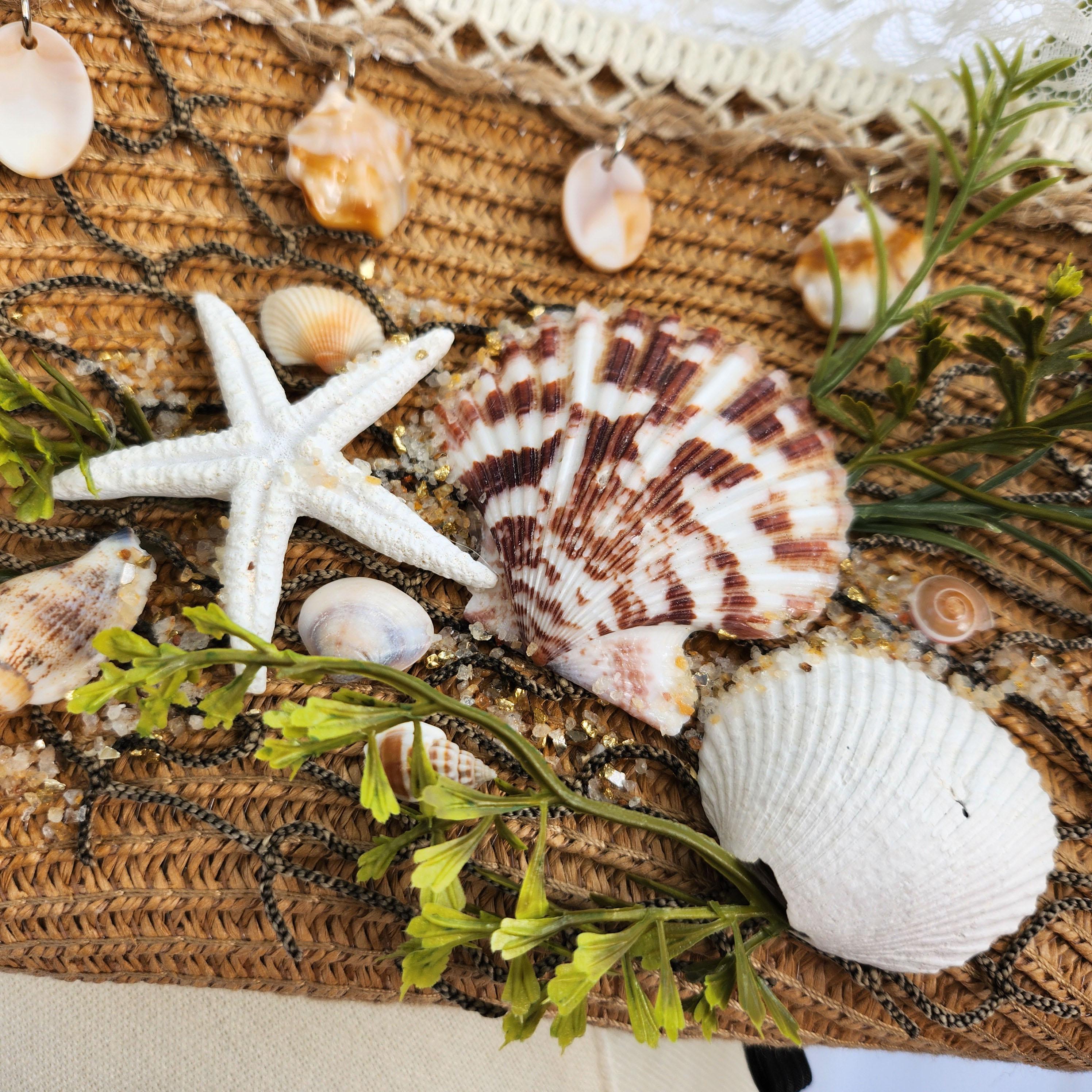 Beachy Straw Tricorn Pirate Hat With Seashells & Sea Grass ...
