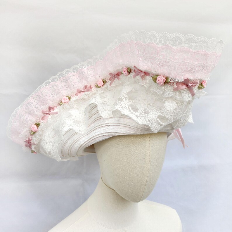 White and Pink Rococo Tricorn Pirate Hat | Renaissance Costume ...
