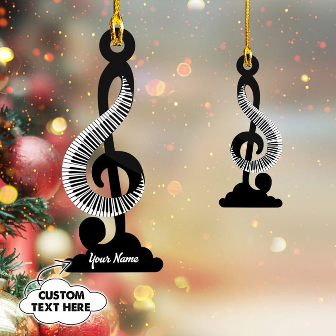 Personalized Piano Music Note Christmas Ornament Custom Music Etsy