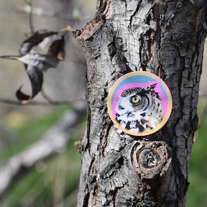 Great Horned Owl Two Inch Round Vinyl Sticker