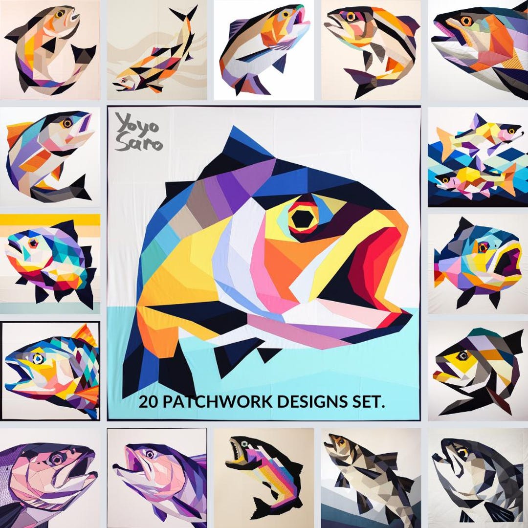 Patchwork Fish 20 FISH QUILT DESIGNS for Inspiration. Quilt Design Collection ...