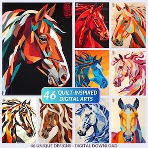 46 creatieve ideeën voor paardenquilts || Ideeën voor quiltpatronen || Ideeën voor geometrisch patchwork-quiltpatroon || Modern quiltpatroon || ALLEEN AFBEELDINGEN