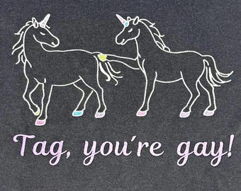 PRIDE Tag Unicorn embroidered Tank Top