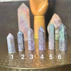 Lepidolite Crystal Towers, Lavenderite Crystal, Crystal Point, Crystal Obelisk