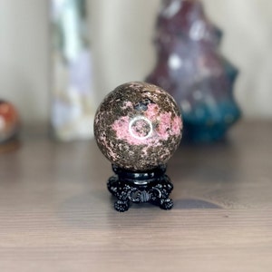 Rhodonite Crystal Sphere, Crystal Spheres, Healing Crystal