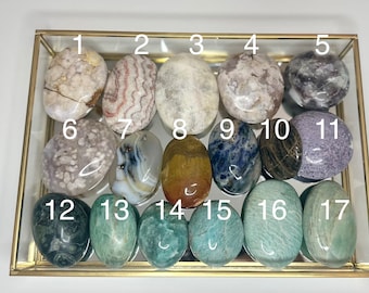 Crystal Palm Stone, Crystal Stones, Crystal Worry Stones, Crystal Pocket Stone