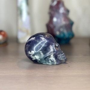 Fluorite Crystal Skull Carving, Crystal Skull, Crystal Skull Carving, Skull Carving