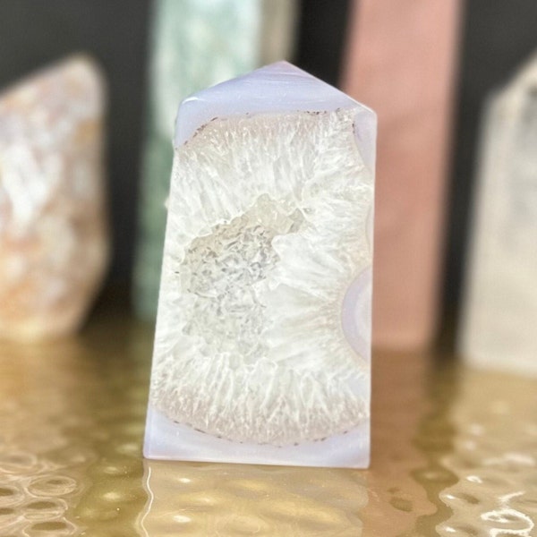 White Geode Slice - Etsy