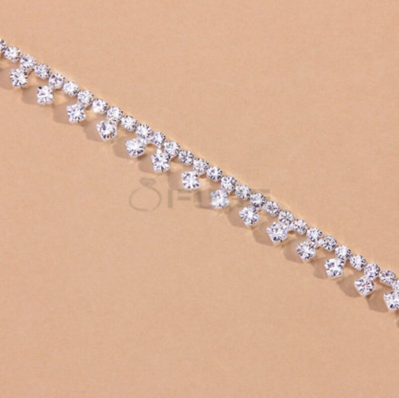 New Adjustable Ankle Tennis Bracelet Sterling Silver Anklet Etsy