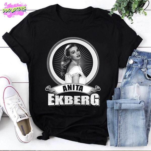90s Actress Vintage Anita Ekberg Unisex T-Shirt, Anita Ekberg Tshirt, Vintage Movie Tshirt, Gift For Her, Anita Ekberg La Dolce Vita Shirt