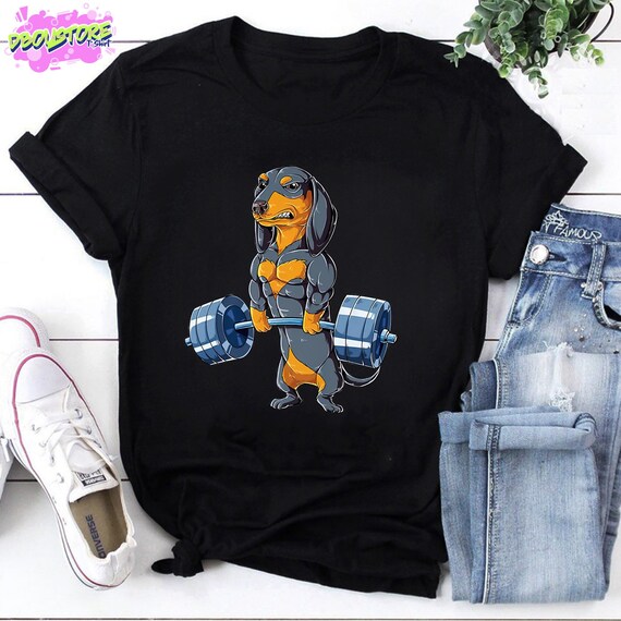 Dachshund Weightlifting Funny Gift For Deadlift Men Fitness Gym Gifts  Toddler T-Shirt