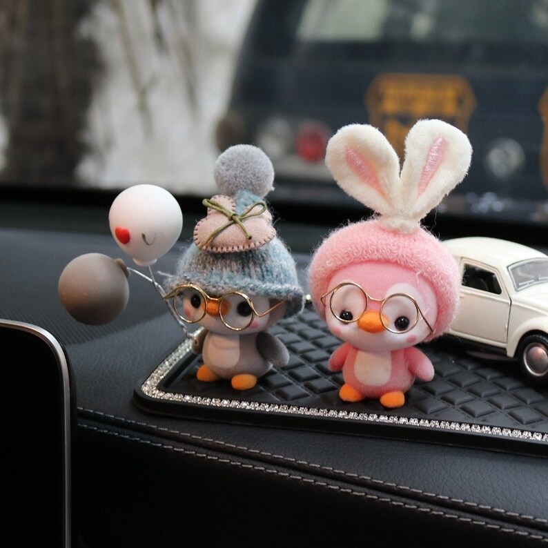 Cute Little Penguins Car Dashboard Decorations Handmade Car Etsy