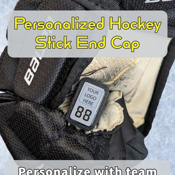 Personalized hockey stick end cap - JR, INT,  SR Sizes