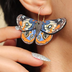 Blue Butterfly Earrings, Trendy Polymer Clay Earrings,  Leightweight unique gift jewelry, - Butterfly Earring - Unique Handmade Accessory