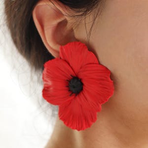 Orecchini Pendenti A Fiore Rosso Per Donna – Stile Bohemien, Placcati Oro, Ipoallergenici, Perfetti Per Matrimoni E Feste
