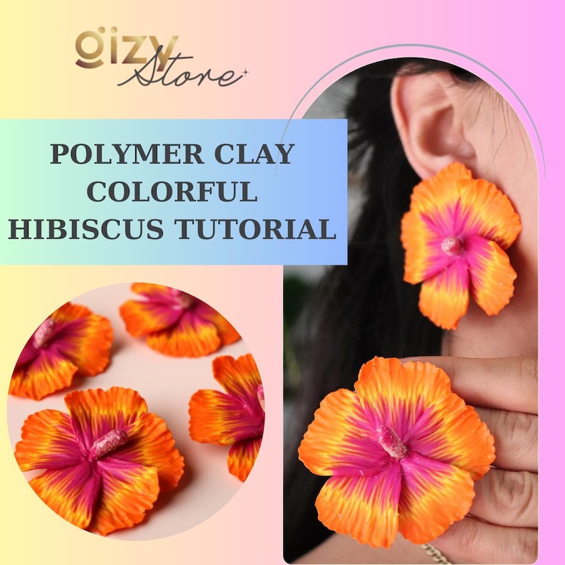 Polymer Clay Workshop, flowers tuttorial, polymer clay earrings