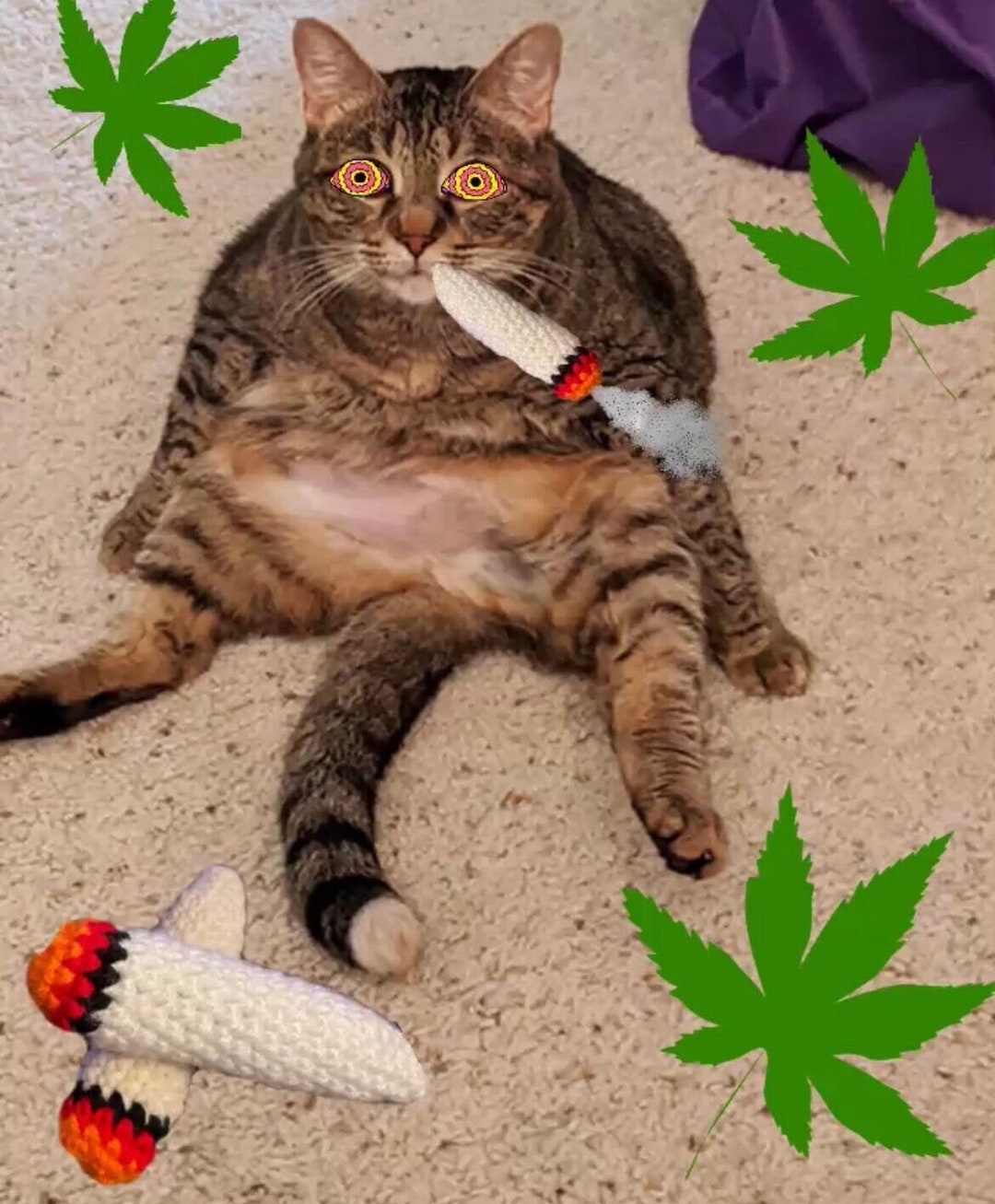 Catnip Joint Cat Toy Crocheted Doobie Catnip Weed Toy Gifts Pet