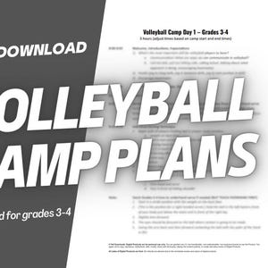 Instant Download: Volleyball Camp Plans for Grades 3-4