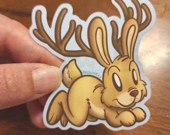 Lil Baby Jackalope - Waterproof Vinyl Matte Sticker Cryptid from North America