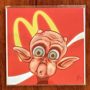 MAC - 8x8 Original Mac and Me Alien Fan Art Print Limited Edition