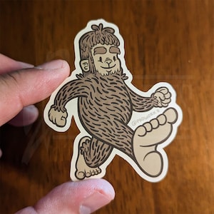 Cute Bigfoot Sasquatch Yeti Skunk Ape Yowie Cryptid Waterproof Vinyl Matte Sticker Pacific Northwest