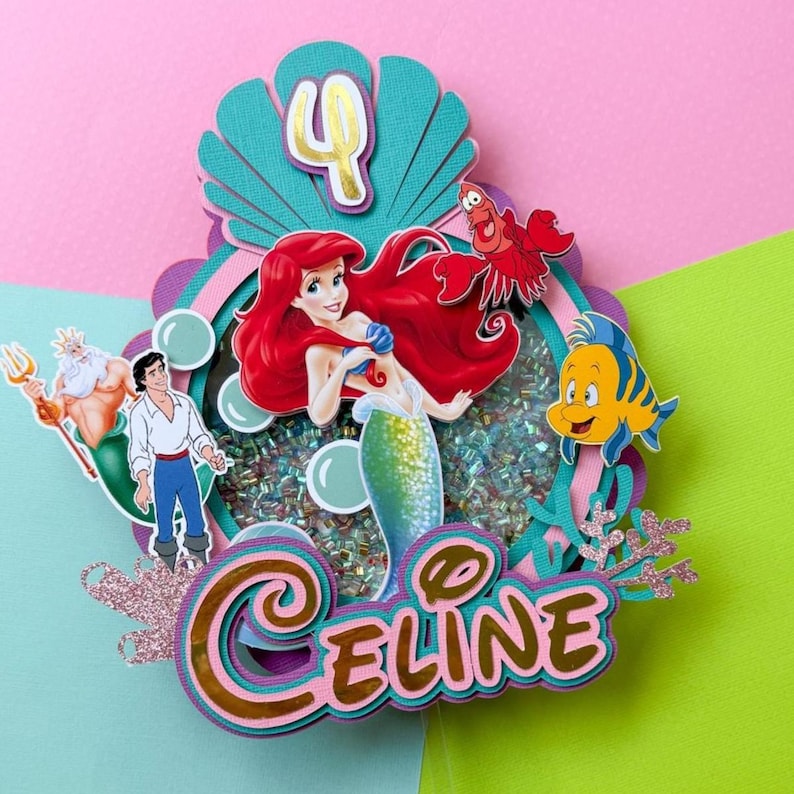 the little mermaid cake topper, the little mermaid 2023, new little mermaid, mermaid cake topper, little mermaid party, mermaid party image 3
