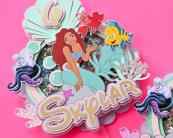 Adorno para tarta de la sirenita, La Sirenita 2023, Nueva Sirenita, Adorno para tarta de sirena, Fiesta de la Sirenita, Fiesta de la Sirenita